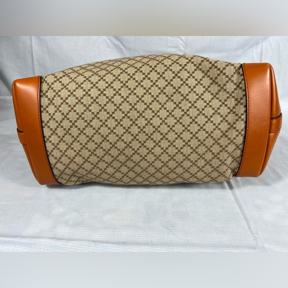 Gucci Diamante Canvas Tote Tan Leather Trim Large Shopper - Picture 5 of 12